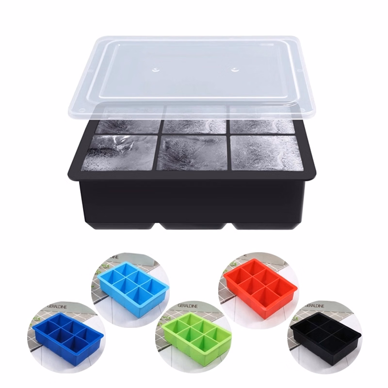 Silicone Ice Cube Square Molds Set of 6