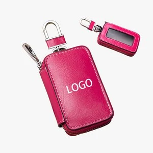 Genuine Leather Car Key Zipper Bag 1