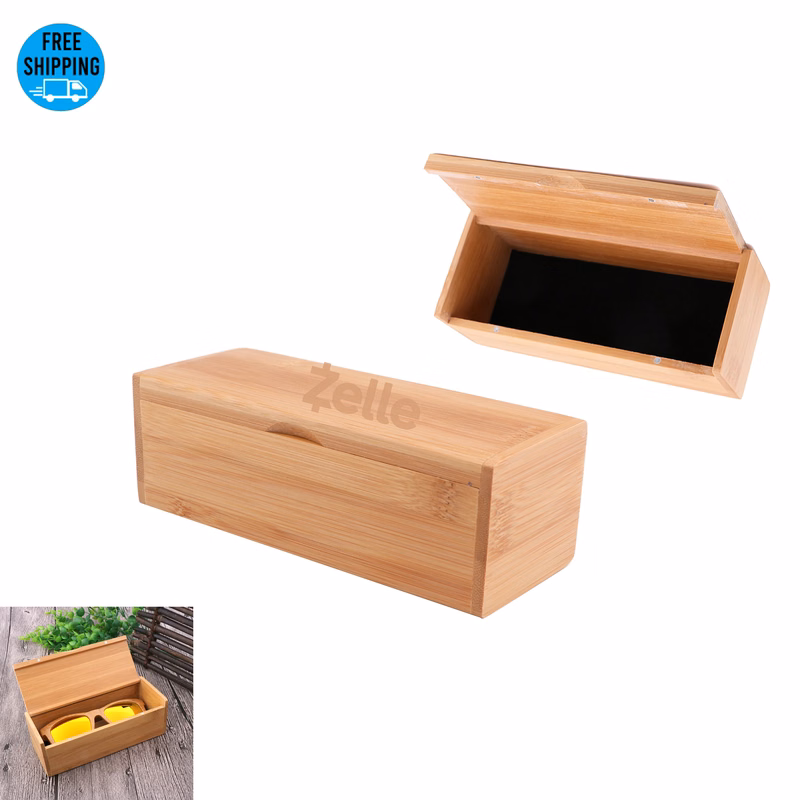 Natural Bamboo Magnetic Sunglasses Case-Ocean