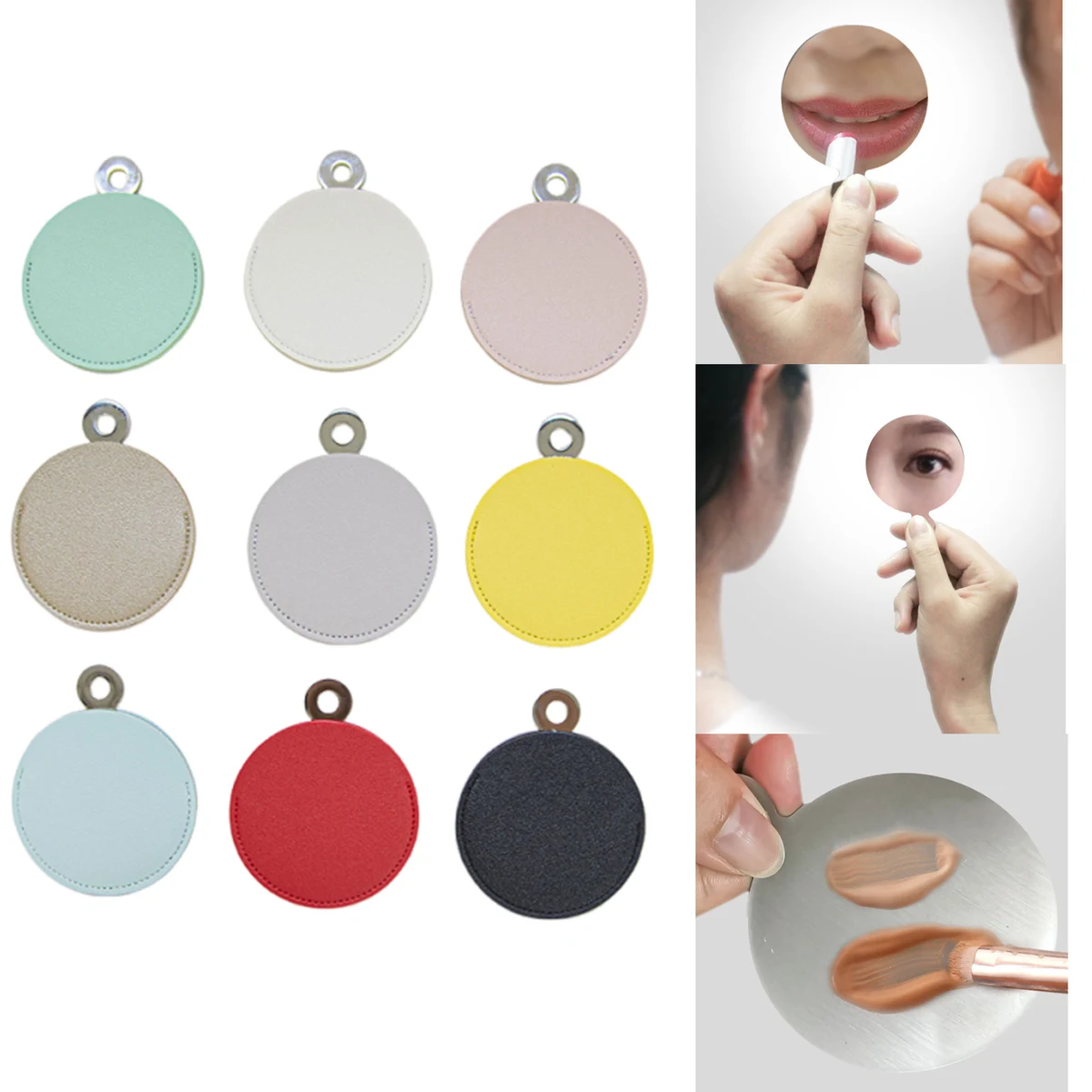 Stainless Steel Mirror W/ PU Leather Cover 1