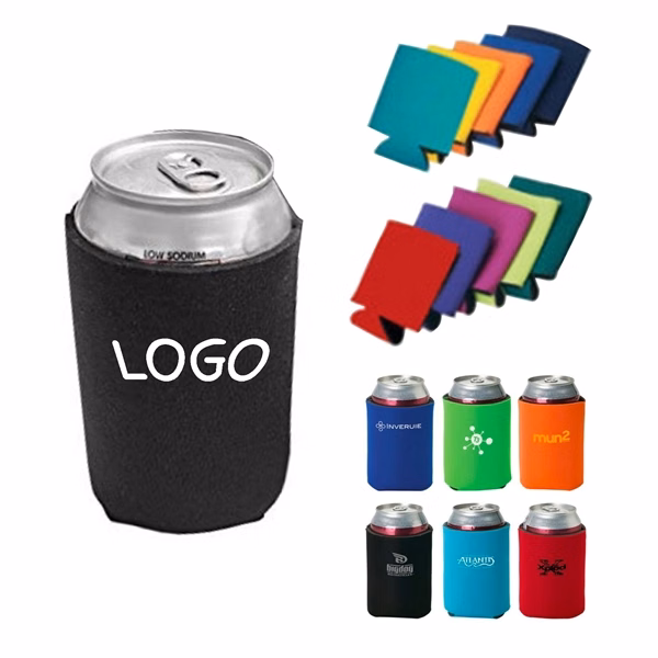 Custom Collapsible Neoprene 12oz Can Cooler Koozie — Outdoor Beverage Giveaway