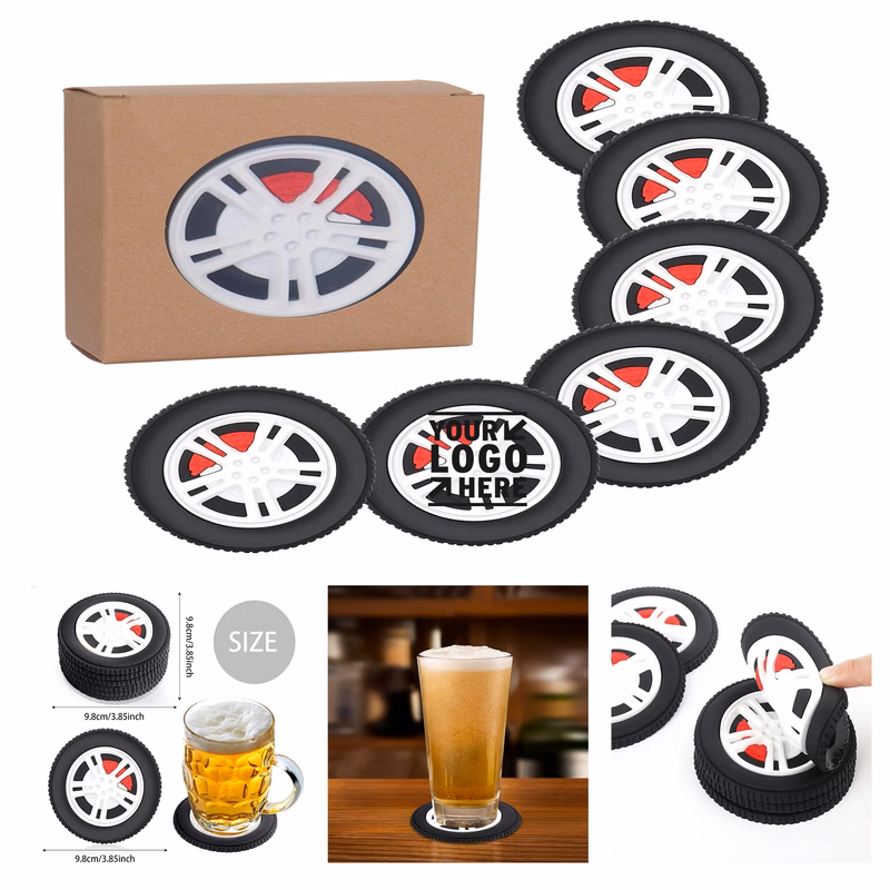 6 Pieces Silicone Drink Coaster Set