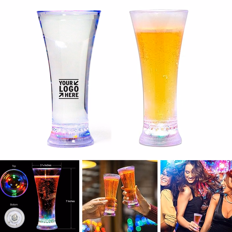 13 oz Liquid Activated Multicolor LED Pilsner Fun Light Up Beer Glass