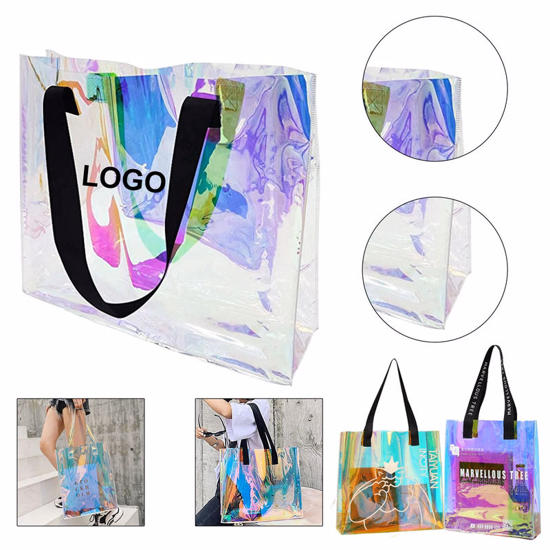 Holographic Clear Iridescent Handbag Tote Bag