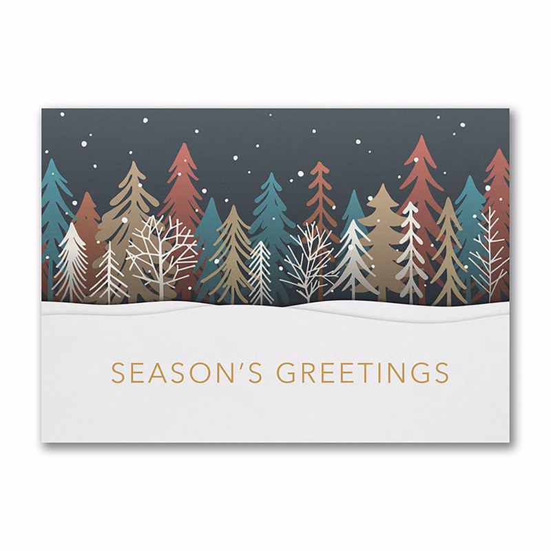 Colored Treeline Economy Holiday Card