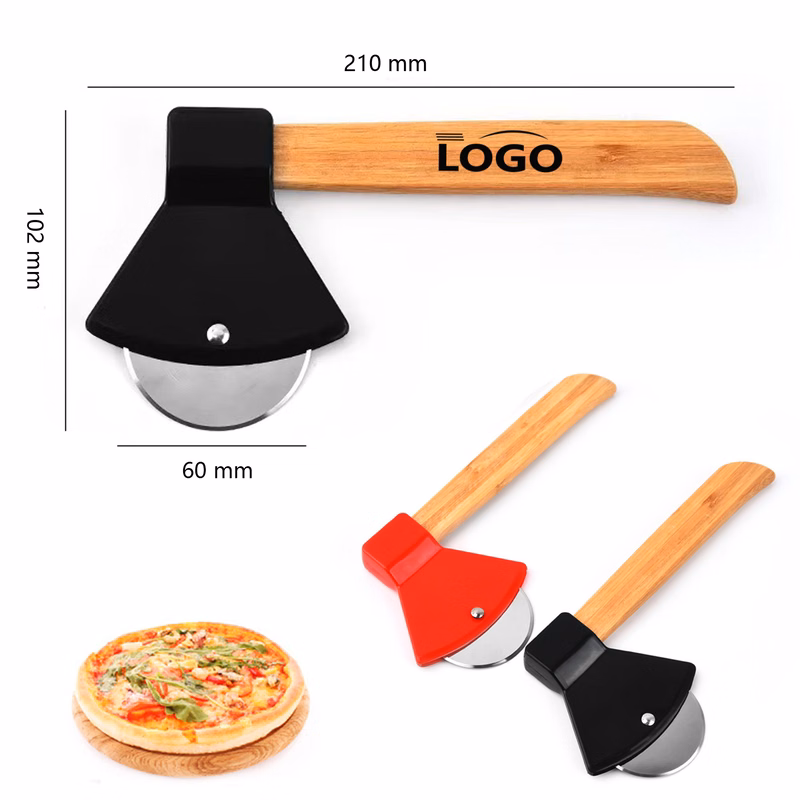 Stainless Steel Pizza Cutter Wheel Wooden Handle