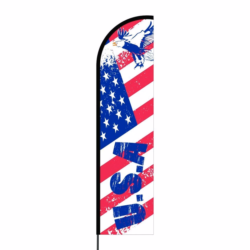 USA Flag Kit 17' Feet Feather Flag Sign Outdoor Banner