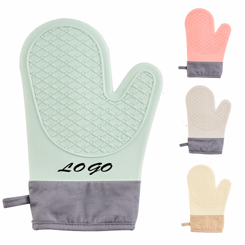 Silicone Heat-Resistant Cotton Lined Gloves