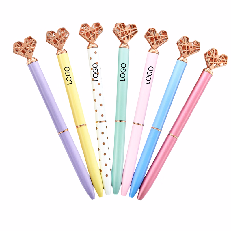 Heart-shaped custom metal ballpoint pen