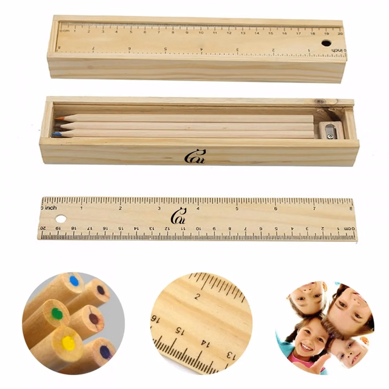 12Piece Color Pencil And Ruler Set In Box