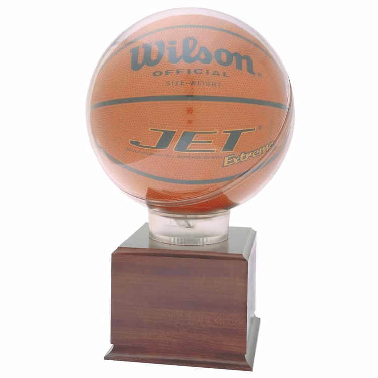 16" Tall All-Star Basketball Holder Award with Cherry Base