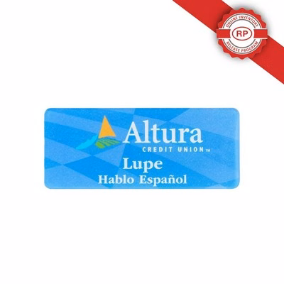 USA Made Acrylic Name Badge (1-5 Sq. Inches)