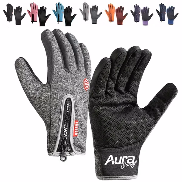Custom Touchscreen Thermal Gloves with Anti Slip Grip — Tech Worker Winter Essential Promo