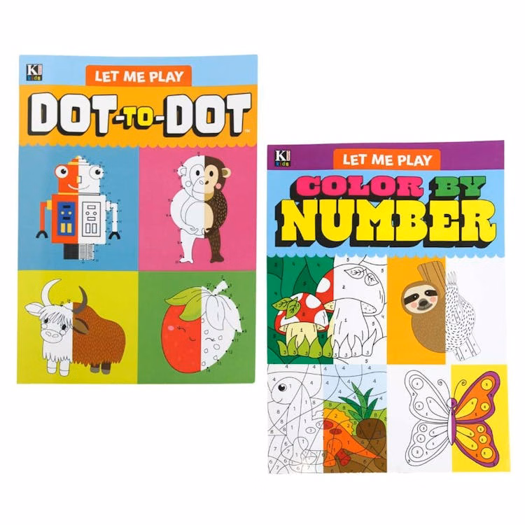 Dot-to-Dot and Color by Number Books - Two Titles