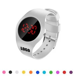 Round Sports Watch With Red Digital Dial And Detachable Band 1