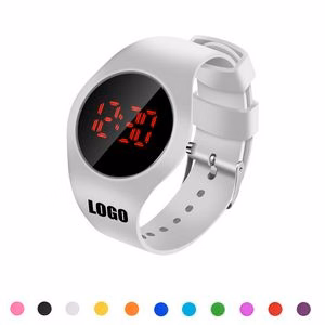 Round Sports Watch With Red Digital Dial And Detachable Band