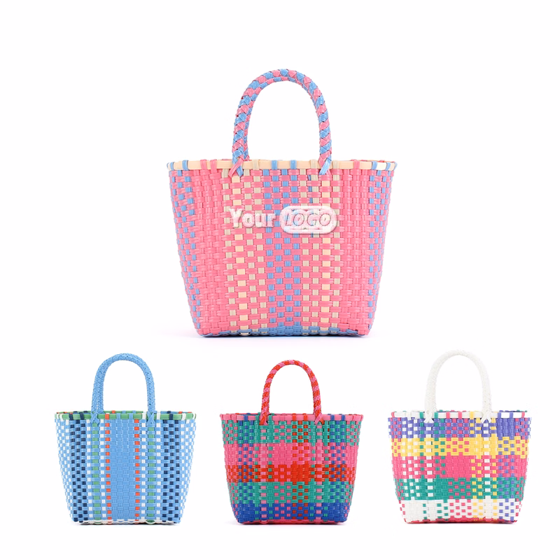 Colorful Wicker Beach Bag