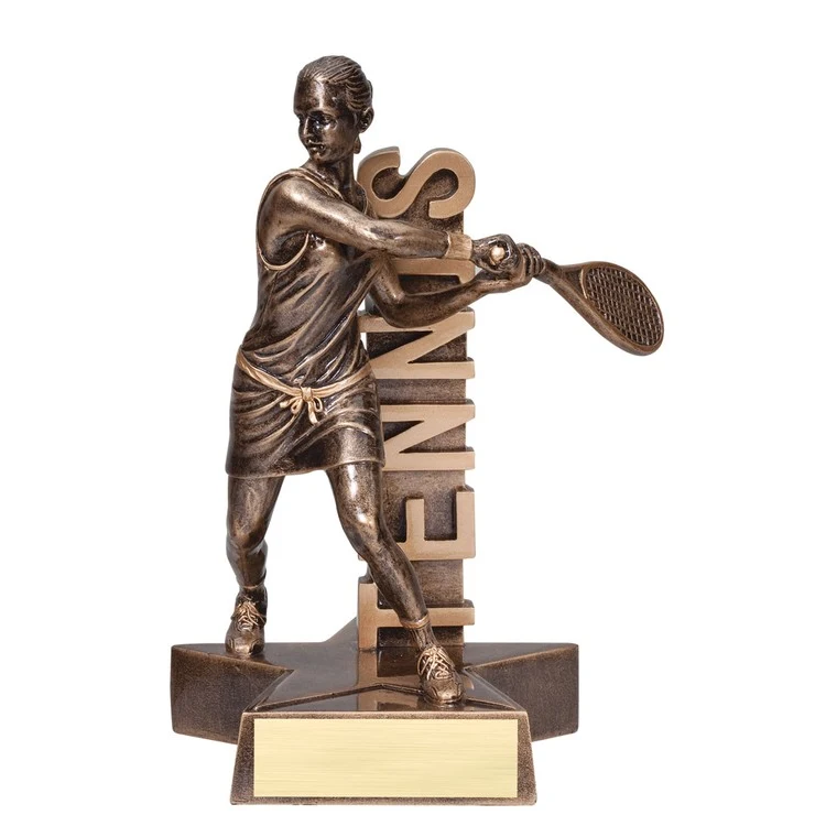 6 1/2" Tall Tennis Female Billboard Resin Award 1
