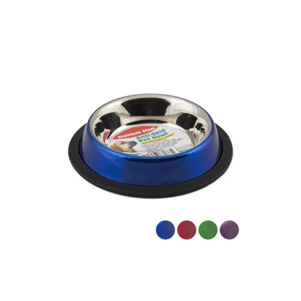 Stainless Steel Pet Bowls - Assorted Colors 8 oz 1