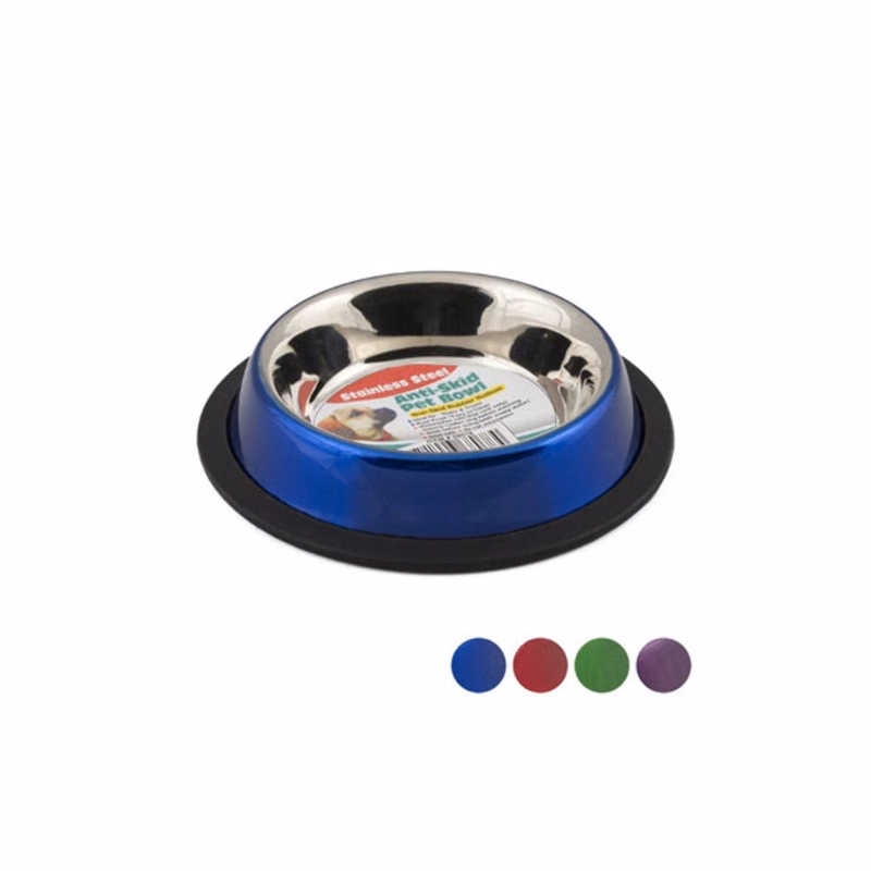 Stainless Steel Pet Bowls - Assorted Colors 8 oz