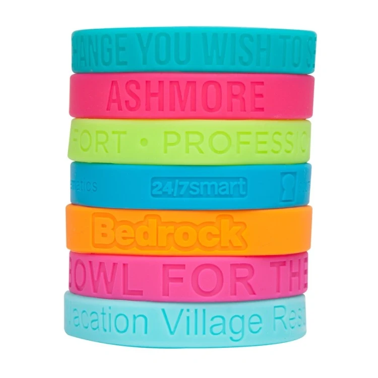 1" Debossed Silicone Wristband 1