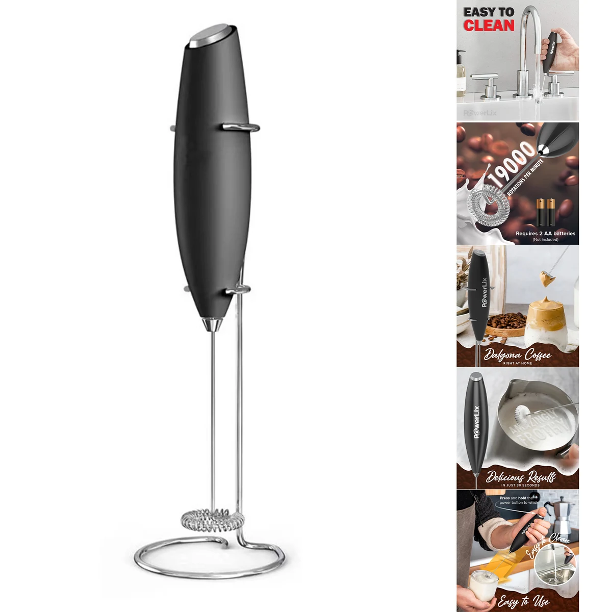 Powerful Handheld Milk Frother With Stand 1