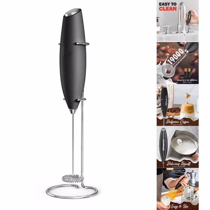 Powerful Handheld Milk Frother With Stand