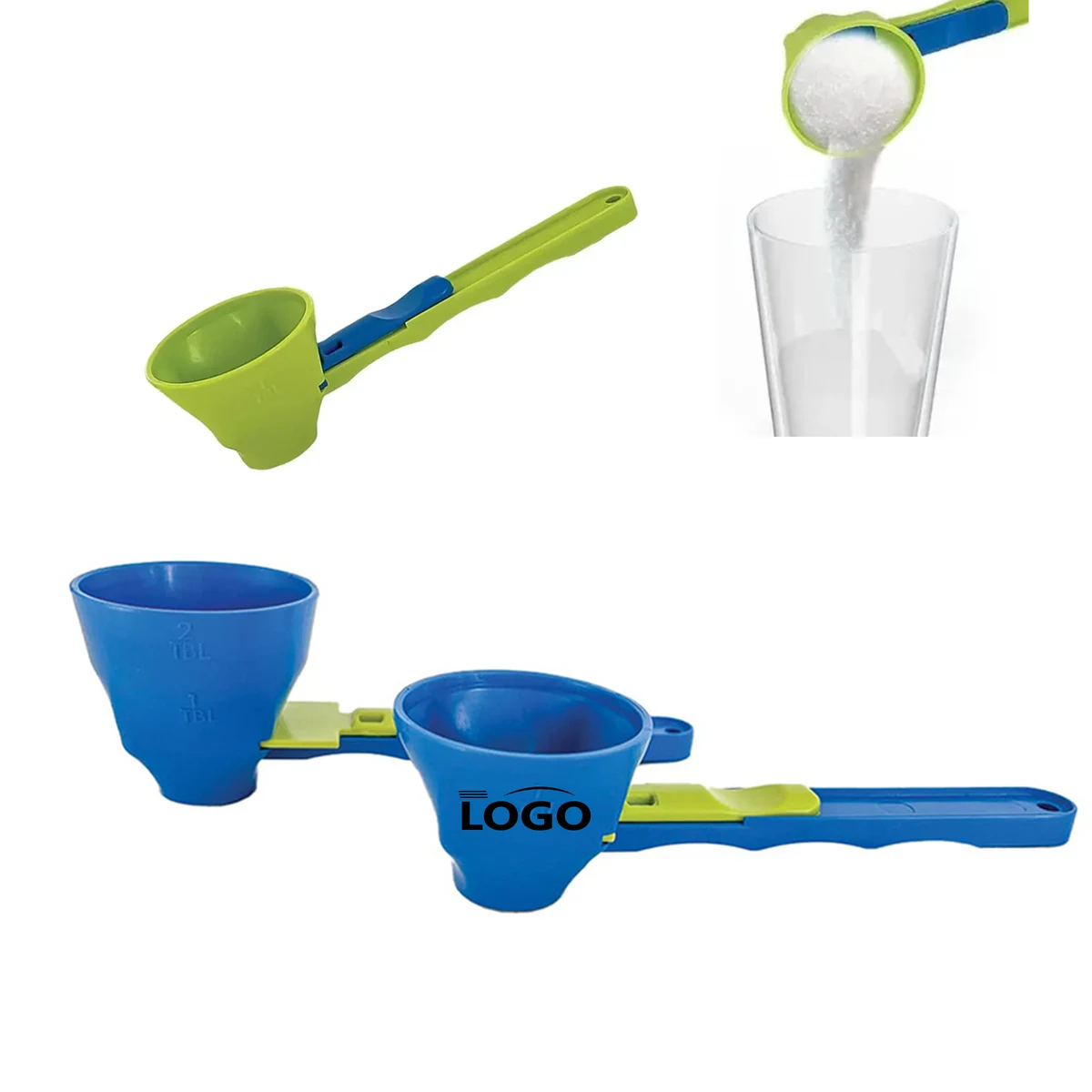 Funnel-Equipped Sliding Scoop for Mess-Free Powder Handling 1