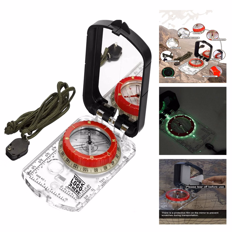 Navigating SAR Training Adjustable Declination Orienteering Map Compass Sighting Mirror Compass
