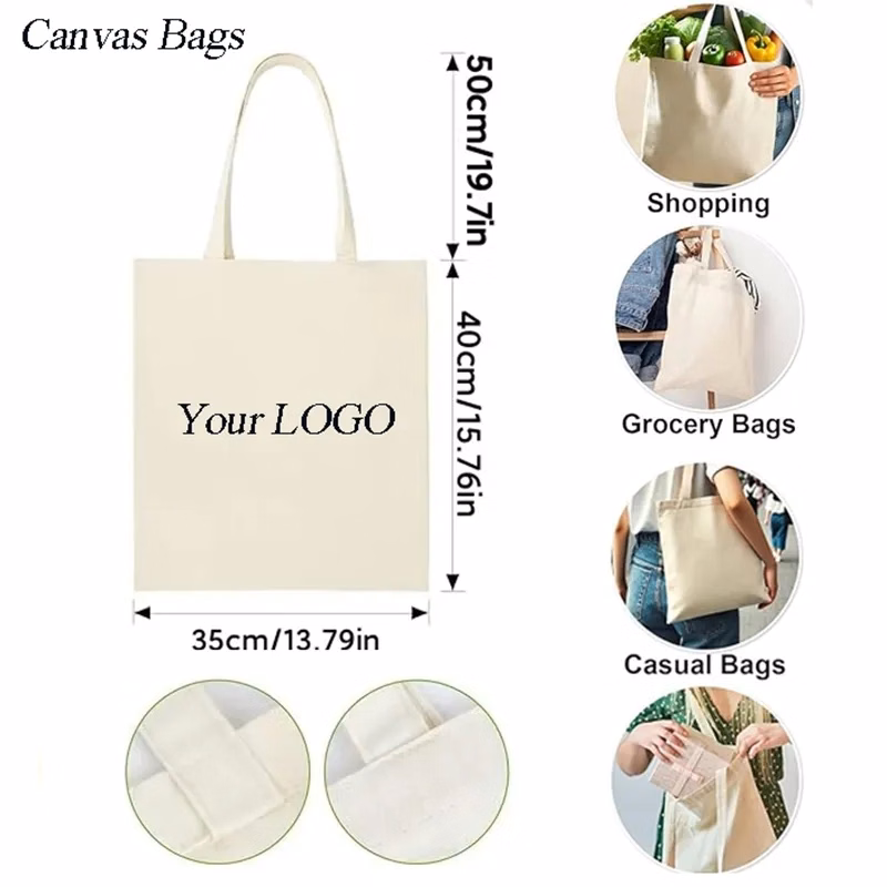 Blank Reusable Grocery Canvas Tote Bags