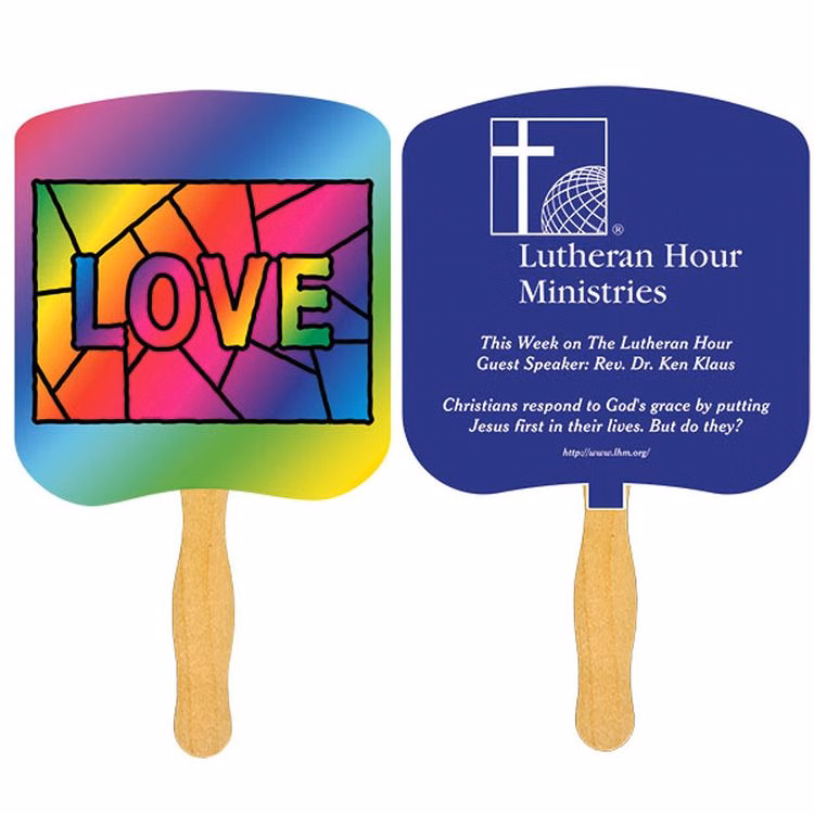 Religious Hand Fan/ Love Stained Glass
