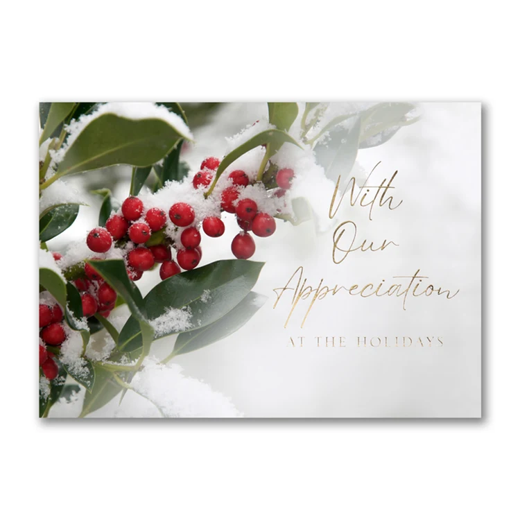Crimson Appreciation Holiday Card 1