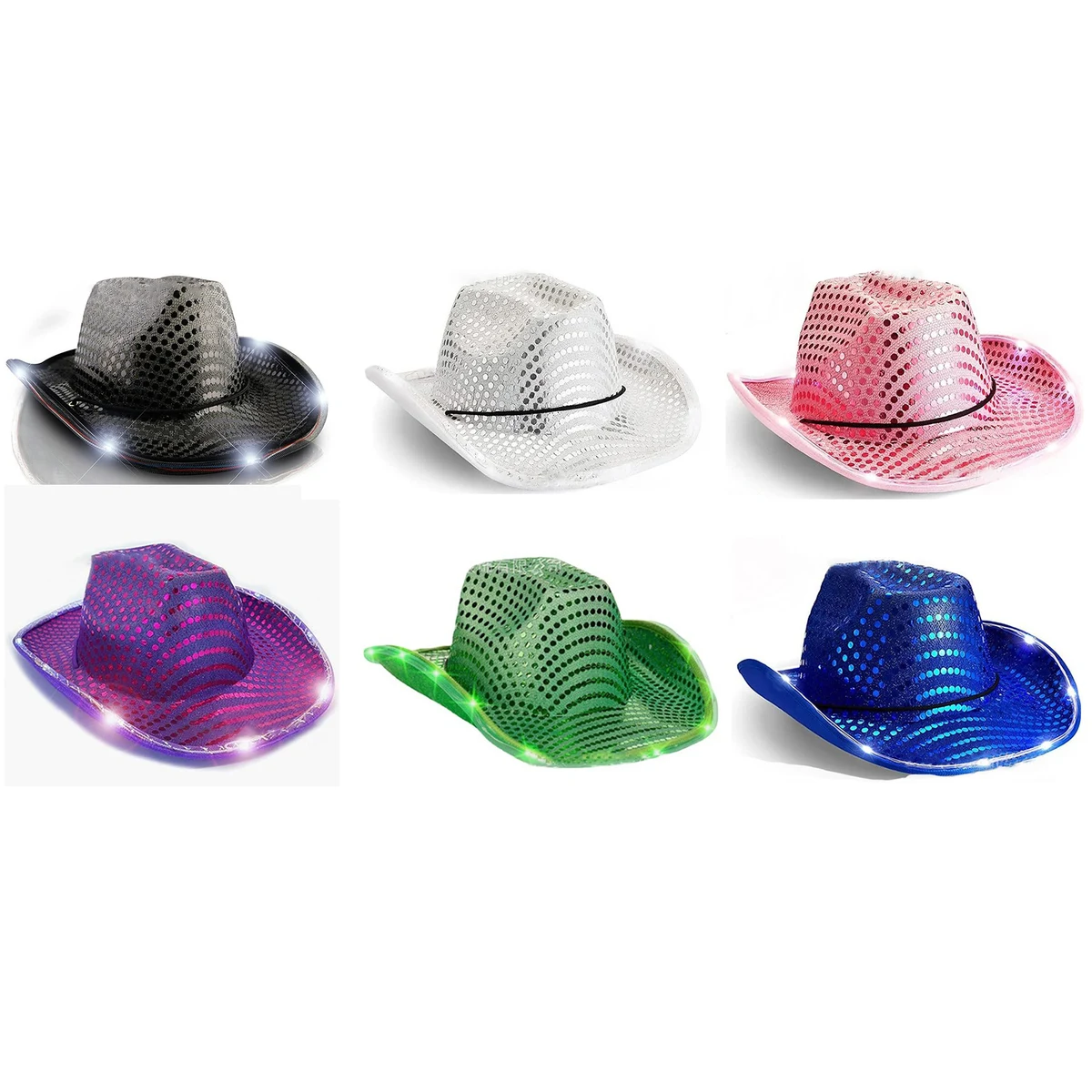 Cowboy Sequin LED Hat 1