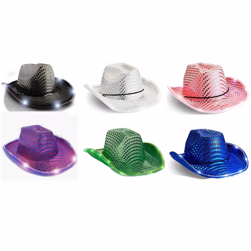 Cowboy Sequin LED Hat