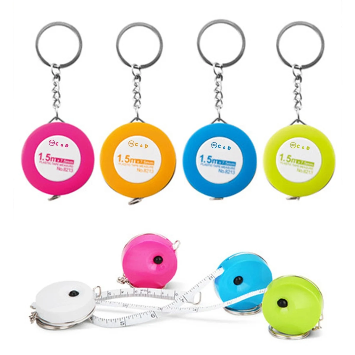 60inch Color Shell Leather Tape Measure With Key-chain 1