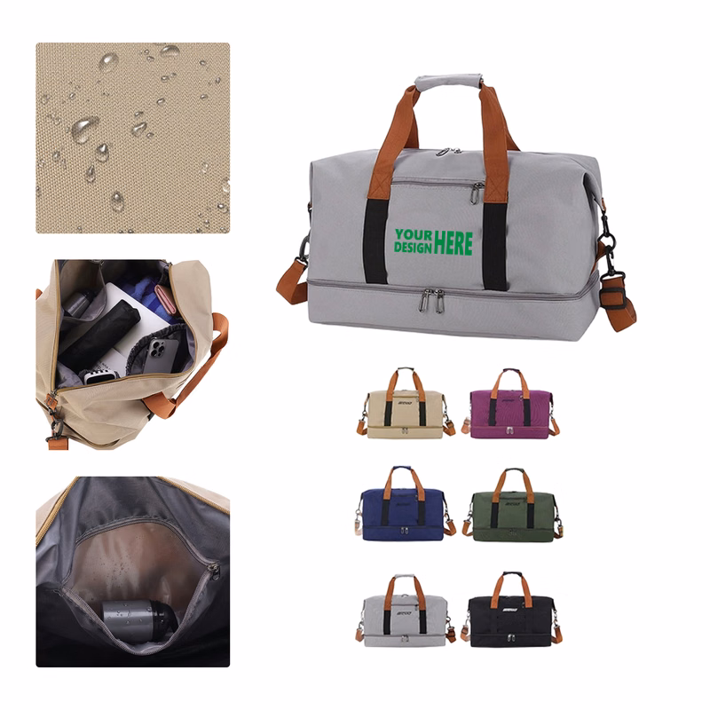 MOQ 50 Large Capacity Lightweight Wet-Dry Sports Gym Travel Tote Bag