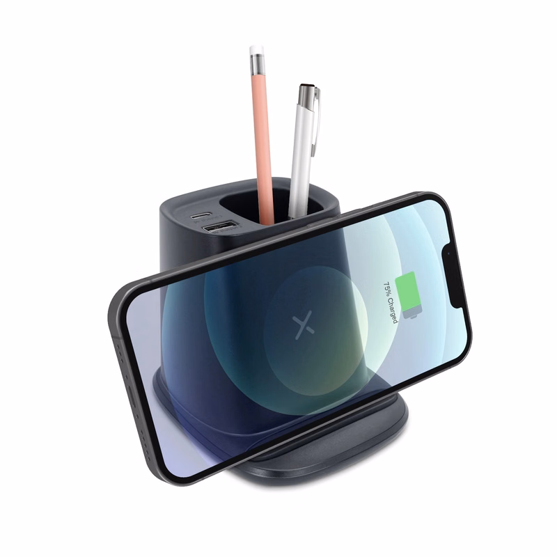 Wireless Charging Pen Holder w/ Dual Outputs