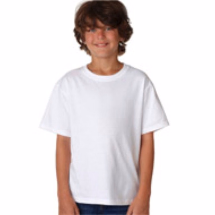 Screen Printed 3930B 100% Cotton White & Natural Youth T-shirts