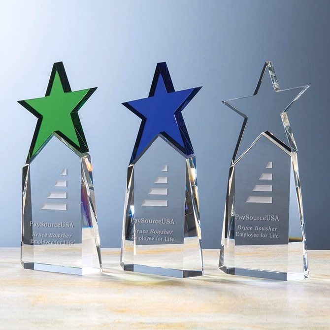 Optic Crystal Triumphant Star Award