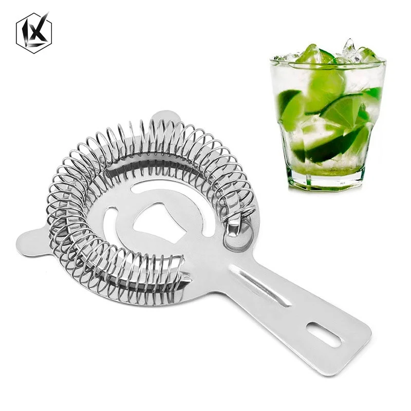 Stainless Steel Dual-Ear Cocktail Strainer with Ice Filter 1