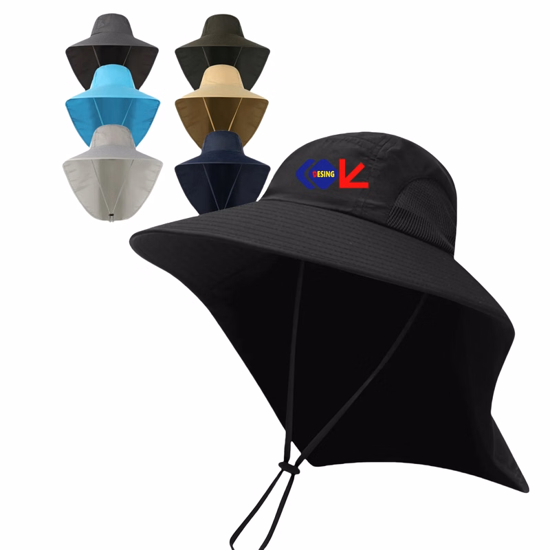 Quick Dry Wide Brim Sun Shawl Outdoors Cap MOQ10