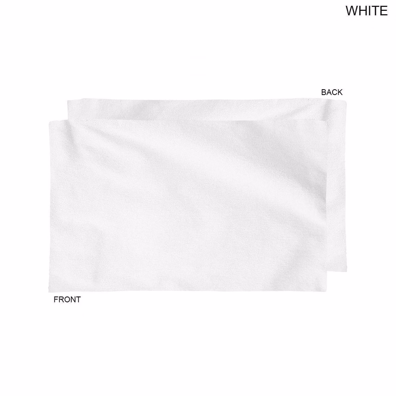 Plush and Soft Velour Terry Cotton Blend White Sports, Sweat Towel, 12x18, Blank Only