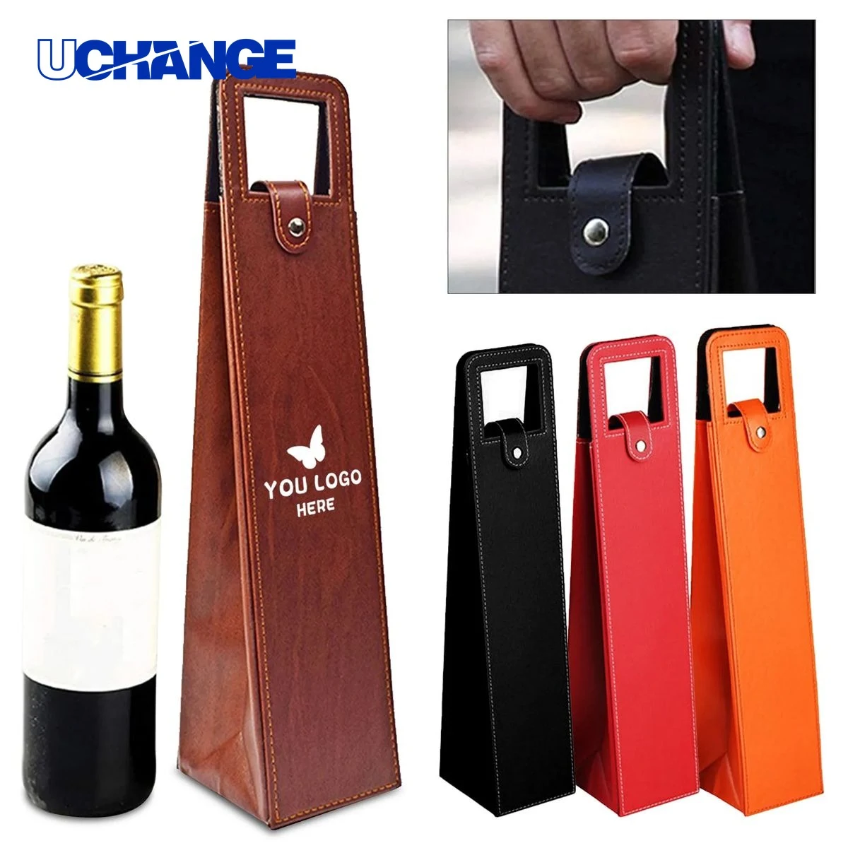 High Quality PU Leather Wine Tote Bag Container 1