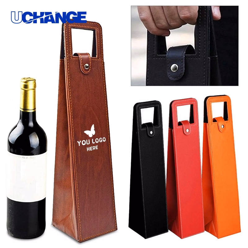 High Quality PU Leather Wine Tote Bag Container
