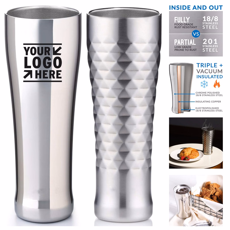 16 OZ Double Walled Vacuum Insulated Pint Cup Beer Mug