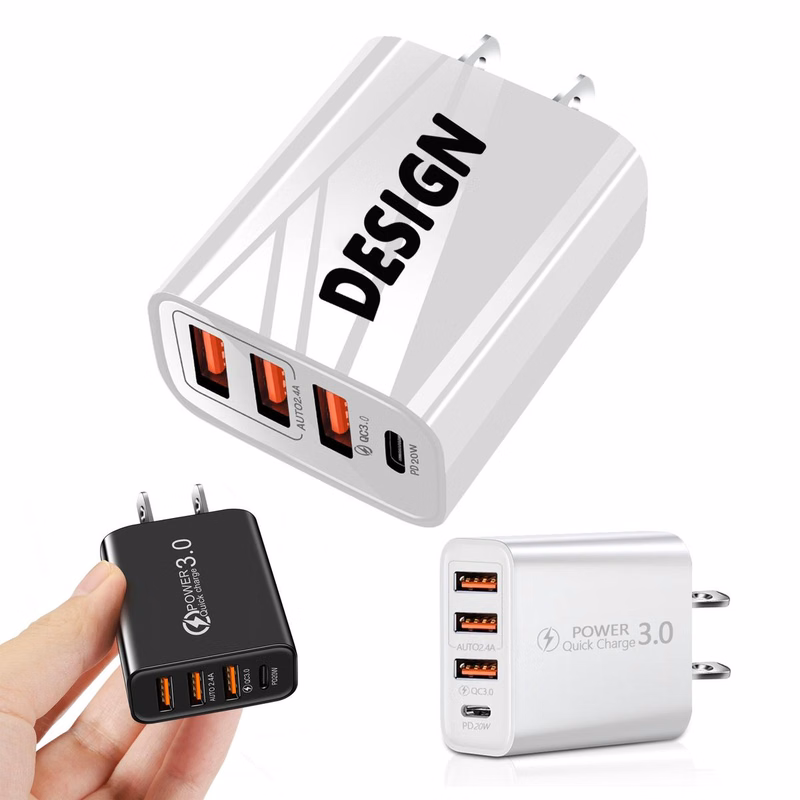 4-Port Fast Charging Wall Adapter With Pd 20W And Qc 3.0