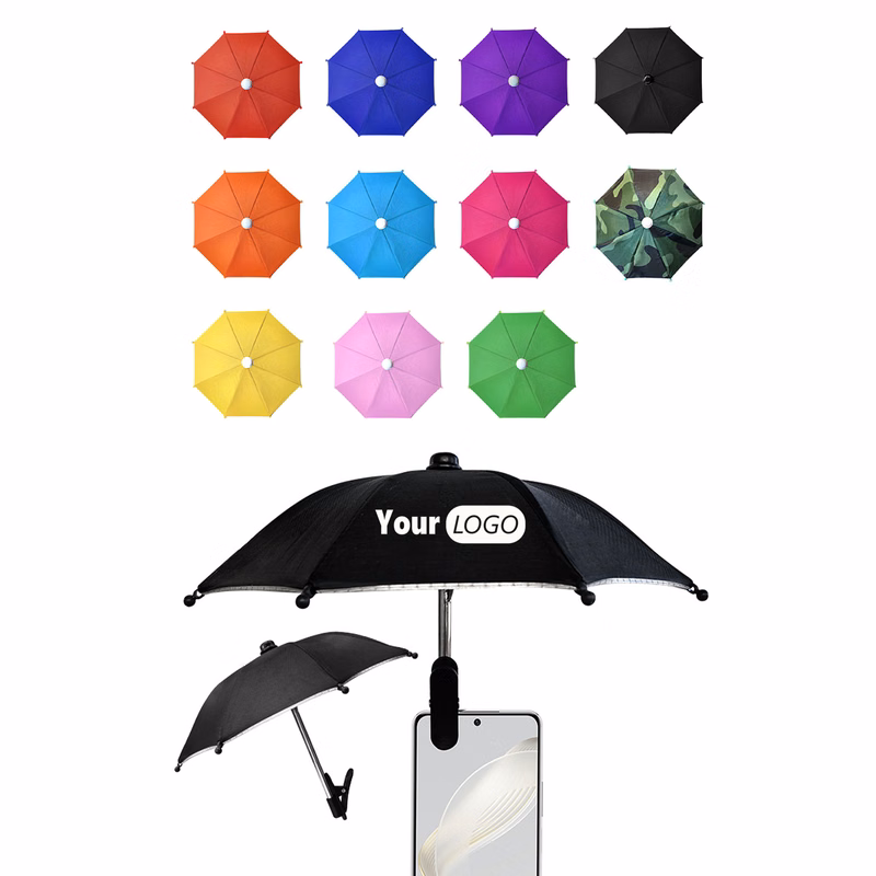 Clamp-On Sunshade Umbrella for Mobile Devices