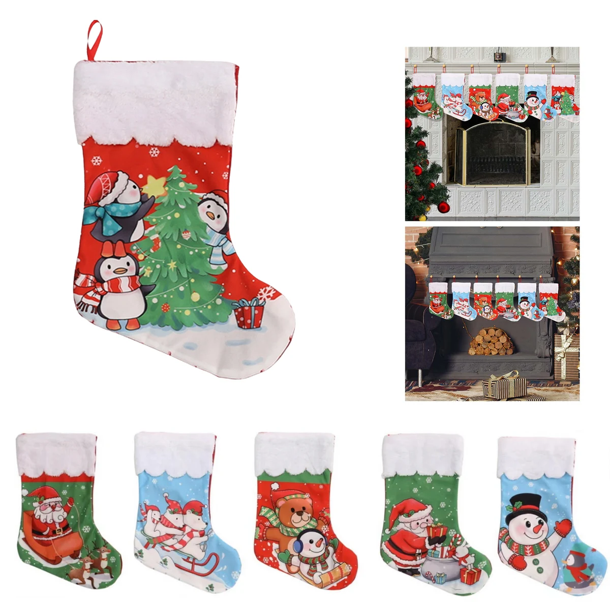 Color Printed Christmas Candy Stocking 1