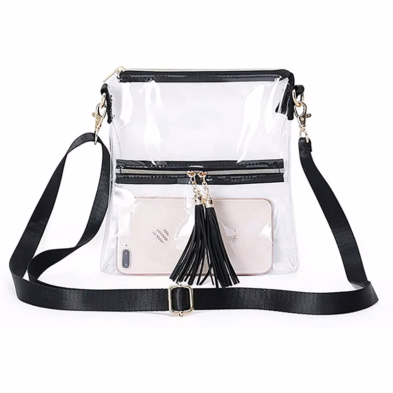 Clear Crossbody Purse with Tassel