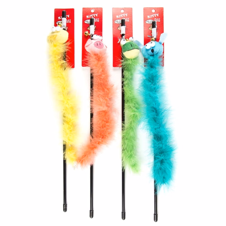 Cat Wands w/Bell Toys - 4 Colors